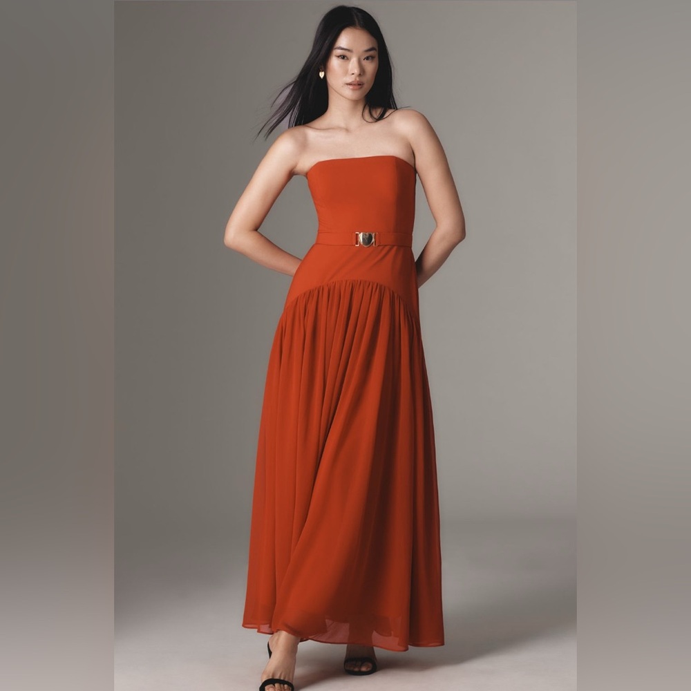 ✨ Anthropologie Strapless Drop-Waist Maxi Dress